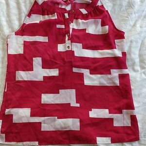 Banana republic pink geometric tank